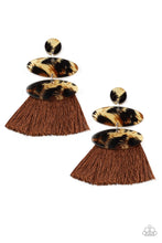 Load image into Gallery viewer, No One Likes a Cheetah Brown Fringe Earring Paparazzi Accessories