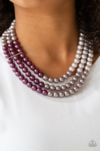 Pearls,purple,short necklace,silver,Times Square Starlet Multi Pearl Necklace