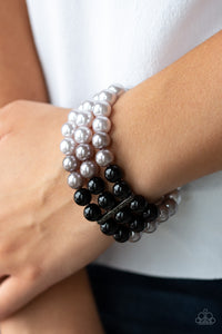 black,Pearls,stretchy,Central Park Celebrity Black Pearl Bracelet