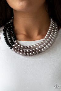 black,Pearls,silver,Times Square Starlet Black Pearl Necklace