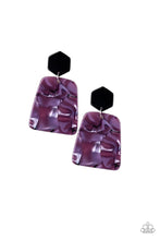 Load image into Gallery viewer, Majestic Mariner Purple Acrylic Earrings Paparazzi Accessories