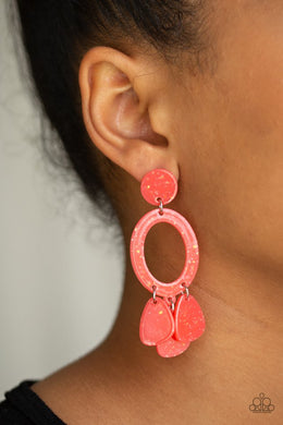 Sparkling Shores Orange Acrylic Earring Paparazzi Accessories