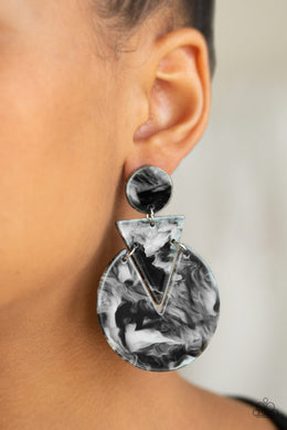 Head Under WATERCOLORS Black Acrylic Earrings Paparazzi Accessories