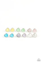 Load image into Gallery viewer, Moonstone Heart Starlet Shimmer Earrings Paparazzi Accessories