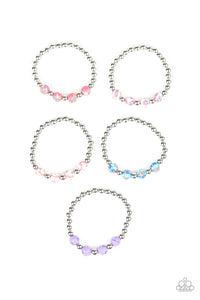 blue,floral,orange,pink,purple,starlet shimmer,Flower Bead Starlet Shimmer Bracelets