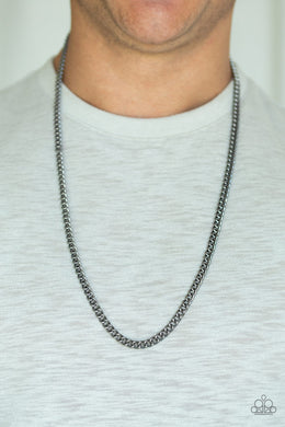 First Rule of Fight Club Black Gunmetal Necklace Paparazzi Accessories