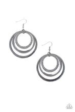 Load image into Gallery viewer, Tempting Texture Black Gunmetal Earring Paparazzi Accessories