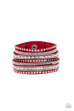 Load image into Gallery viewer, All Hustle And Hairspray Red Rhinestone Wrap Bracelet Paparazzi Accessories