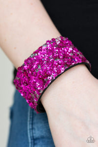 pink,Sequins,wrap,Starry Sequins Pink Wrap Bracelet