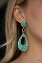 Load image into Gallery viewer, Beach Oasis Blue Acrylic Earrings Paparazzi Accessories