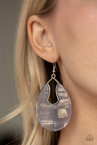 Acrylic,fishhook,silver,Pool Hopper Silver Acrylic Earring
