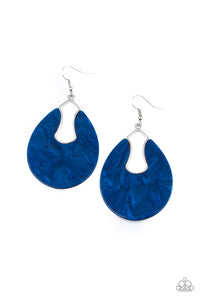 blue,fishhook,Pool Hopper Blue Acrylic Earring