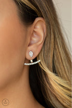 Load image into Gallery viewer, Glowing Glimmer - White Earrings Paparazzi Accessories