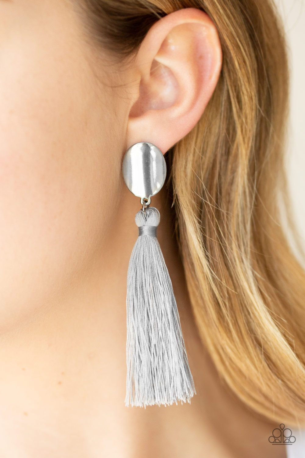 Va Va Plume Silver Fringe Earring Paparazzi Accessories