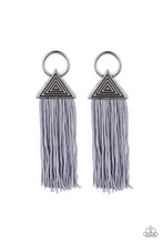 Load image into Gallery viewer, Oh My Giza Silver Fringe Earring Paparazzi Accessories