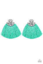 Load image into Gallery viewer, Make Some Plume Green Fringe Post Earring Paparazzi Accessories
