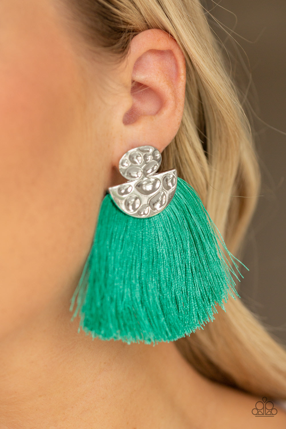 Make Some Plume Green Fringe Post Earring Paparazzi Accessories