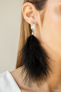 The SHOWGIRL Must Go On Black Earring Paparazzi Accessories