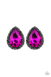 hematite,pink,post,rhinestones,Dare To Shine Pink Rhinestone Post Earring