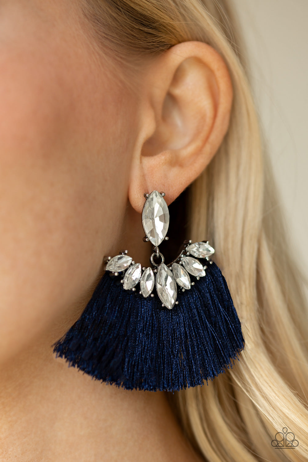 Formal Flair Blue Fringe Earring Paparazzi Accessories