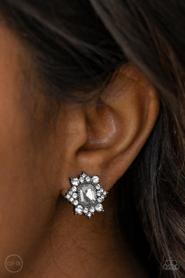 Interstellar Sparkle Black Gunmetal Clip-On Earrings Paparazzi Accessories