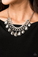 Load image into Gallery viewer, All Toget-HEIR Now Silver Hematite Rhinestone Necklace Paparazzi Accessories