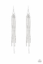 Load image into Gallery viewer, Center Stage Status White Rhinestone Earring Paparazzi Accessories