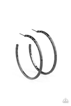 Load image into Gallery viewer, Totally Throwback Gunmetal Hoop Earrings Paparazzi Accessories