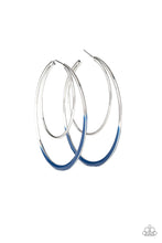 Load image into Gallery viewer, Miami Moonbeam Blue Hoop Earring Paparazzi Accessories
