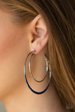 Load image into Gallery viewer, Miami Moonbeam Blue Hoop Earring Paparazzi Accessories