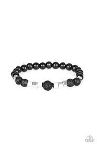 black,lava,silver,stretchy,urban,Lessons - Silver Urban Stretchy Bracelet