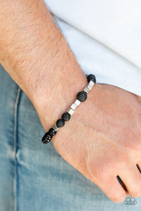 black,lava,silver,stretchy,urban,Lessons - Silver Urban Stretchy Bracelet