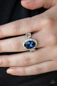 blue,Dainty Back,rhinestones,Magnificent Majesty Blue Ring
