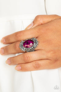 hematite,pink,silver,Wide Back,Him and Heir Pink Ring