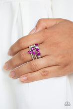 Load image into Gallery viewer, Blink Back Tiers Pink Rhinestone Ring Paparazzi Accessories