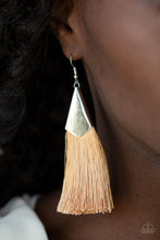 Load image into Gallery viewer, In Full Plume Brown Fringe Earring Paparazzi Accessories