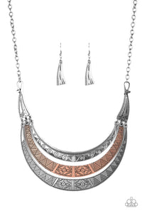copper,silver,tribal,Take All You Can Gatherer Multi Necklace