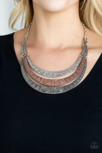 copper,silver,tribal,Take All You Can Gatherer Multi Necklace