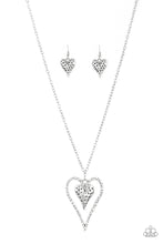 Load image into Gallery viewer, Hardened Hearts Silver Necklace Paparazzi Accessories