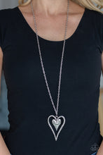 Load image into Gallery viewer, Hardened Hearts Silver Necklace Paparazzi Accessories