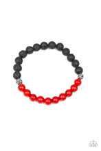 Load image into Gallery viewer, Fortune Red Lava Bead Stretchy Bracelet Paparazzi Accessories