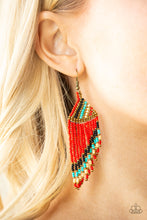Load image into Gallery viewer, Bodaciously Bohemian Red Seed Bead Earring Paparazzi Accessories