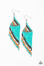 Load image into Gallery viewer, Bodaciously Bohemian Blue Seed Bead Earring Paparazzi Accessories