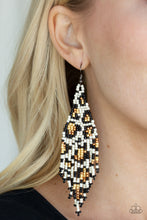Load image into Gallery viewer, Bodacious Bombshell White Seed Bead Earring Paparazzi Accessories