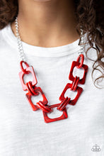 Load image into Gallery viewer, Sizzle Sizzle Red Acrylic Necklace Paparazzi Accessories