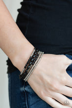 Load image into Gallery viewer, Meet and Mingle Black Stretchy Bracelet Paparazzi Accessories