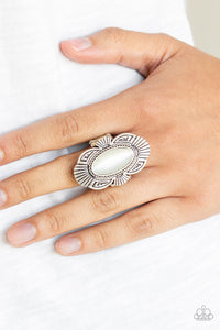 moonstone,stretchy,White,Wide Back,Oceanside Oracle White Moonstone Ring