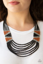 Load image into Gallery viewer, Kickin It Outback Black Seed Bead Necklace Paparazzi Accessories