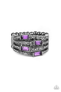 gunmetal,purple,Wide Back,Royal Reflections Purple Gunmetal Ring