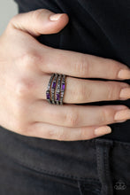 Load image into Gallery viewer, Royal Reflections Purple Gunmetal Ring Paparazzi Accessories